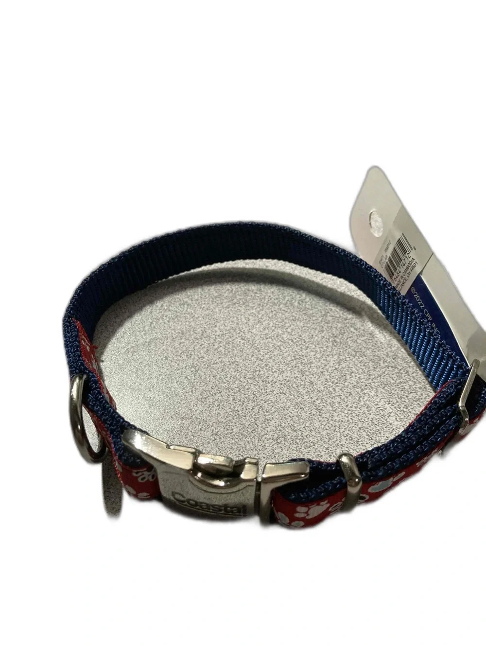 Dog Collar Adjustable Red With Paw Prints By Pet Attire NWT